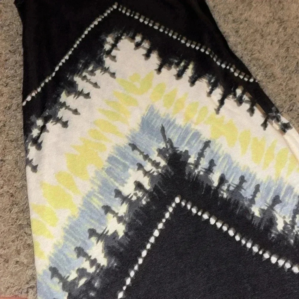 KINROSS LINEN TIE DYE PRINT DRESS IN ECLIPSE MULTI - Picture 5 of 6